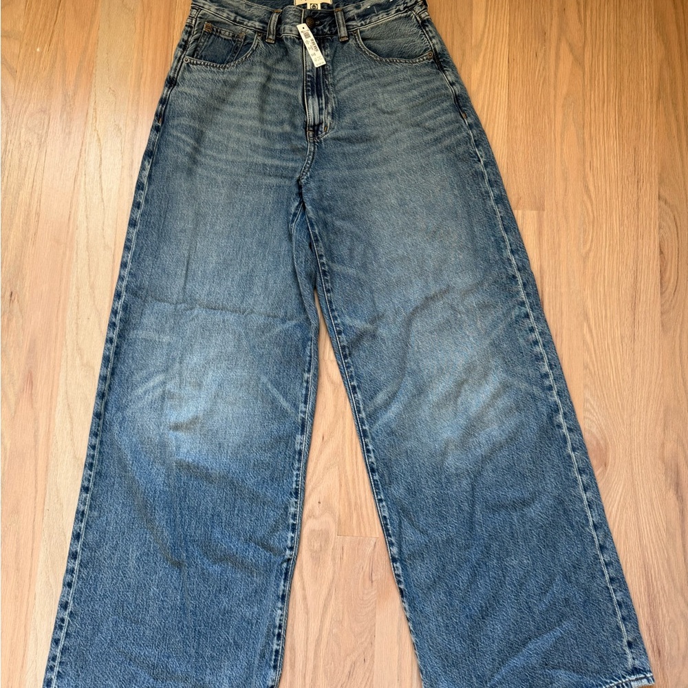 Madewell Super Wide Leg Classic Blue Denim Jeans